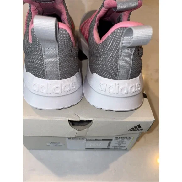 Adidas LITE RACER ADAPT 7.0 K Running Slip On Youth 6 Shoes IH7849 Gray Pink - Picture 2 of 6